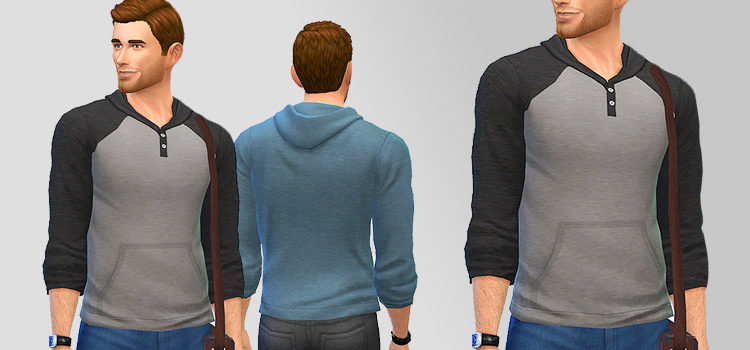 Basic Male Henley Shirts/Sweaters (Sims 4 CC)