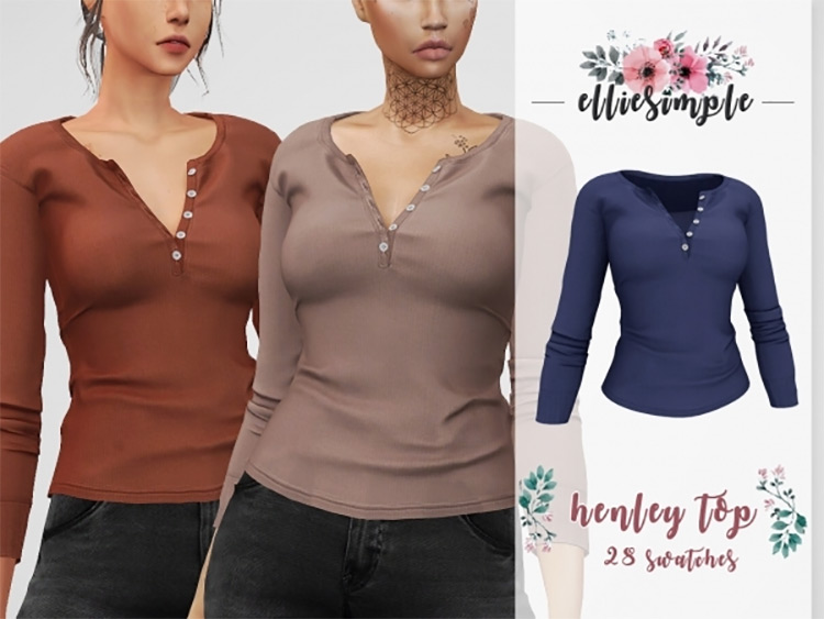 Henley Top by ellisimple / The Sims 4