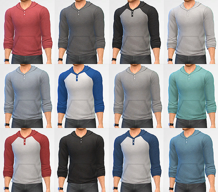 Plain and Simple Henley Sweater / TS4 CC
