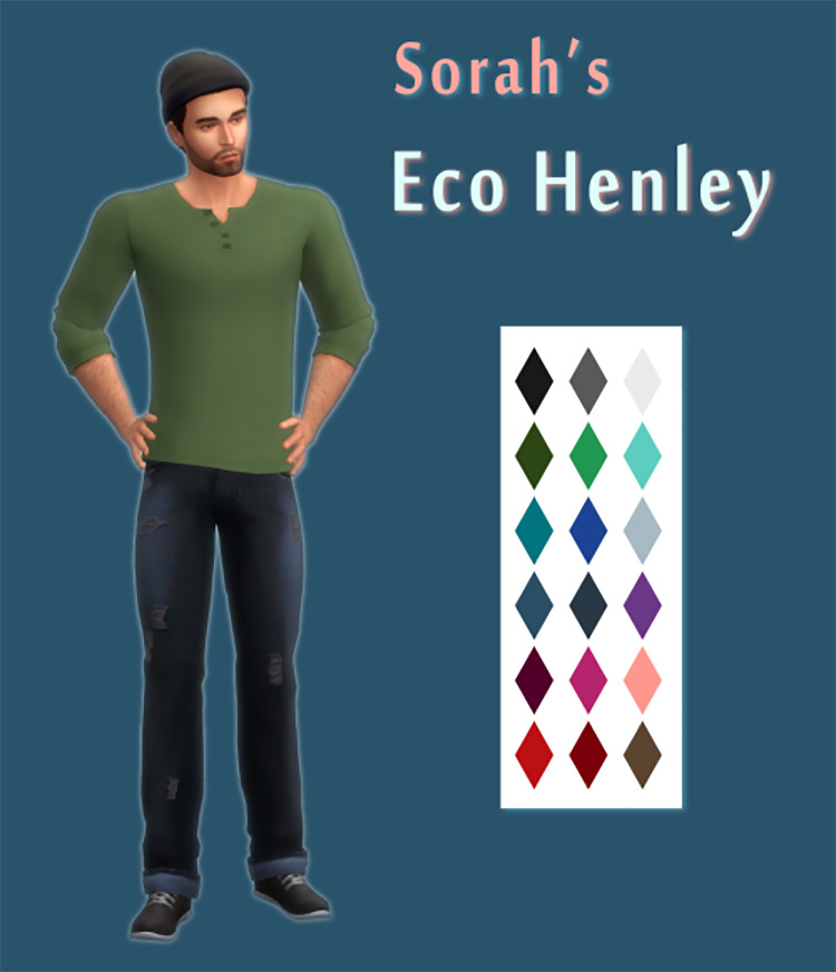 Men’s Eco Henley Shirt CC / Sims 4