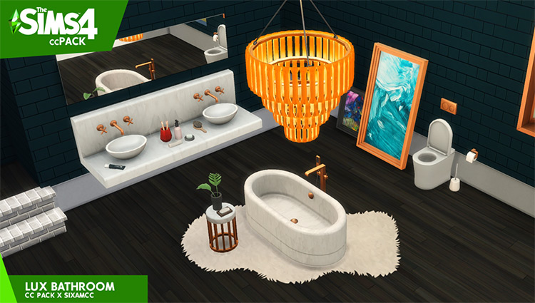 Lux Bathroom CC Set for The Sims 4