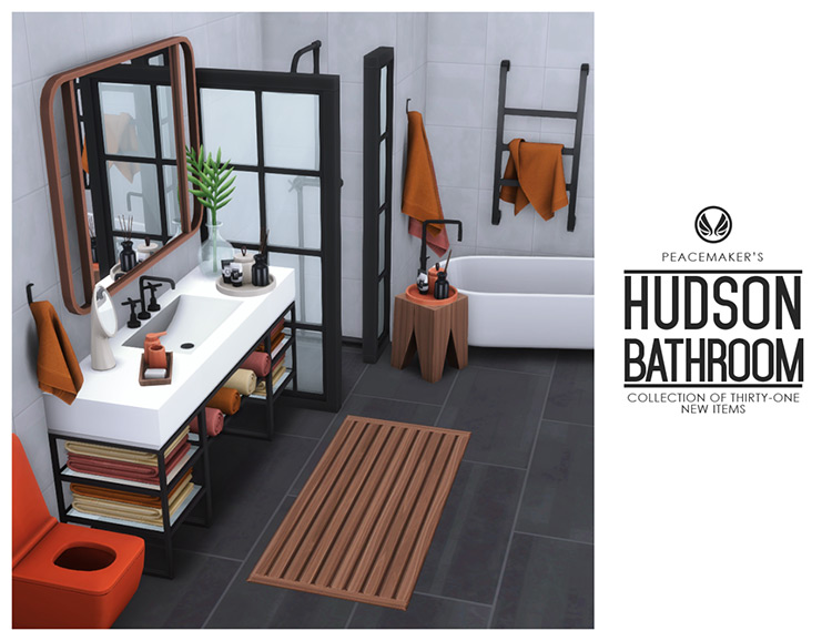 Hudson Bathroom Maxis-Match Set / Sims 4 CC