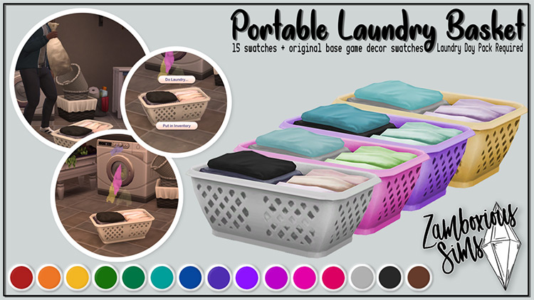 Portable Laundry Basket (Maxis-Match) TS4 CC