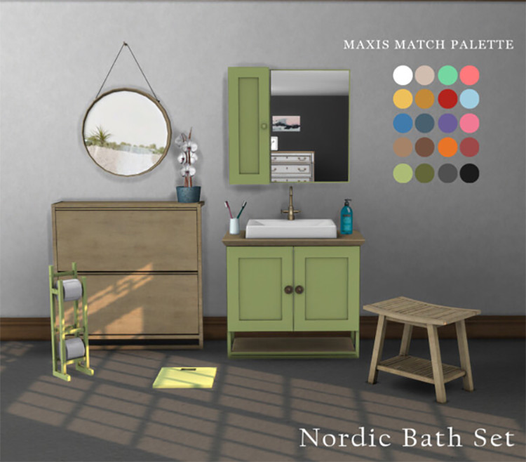 Nordic Bath Set (Maxis-Match) Sims 4 CC