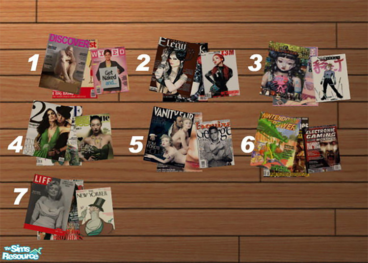 Magazine Clutter Pack (Realistic Covers) Sims 4 CC