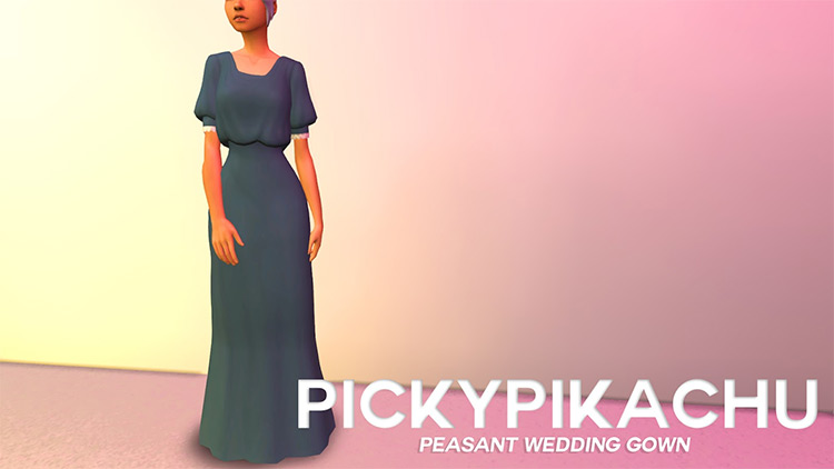 Peasant Wedding Dress (Maxis-Match) TS4 CC