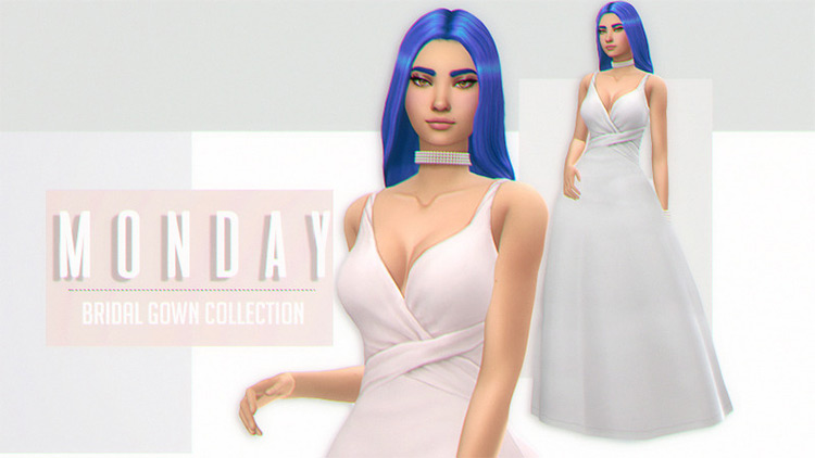 Monday & Tuesday Bridal Gowns (Maxis Match) for The Sims 4