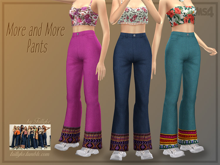 Maxis-Match Flare Pants (More & More Music Video) TS4 CC