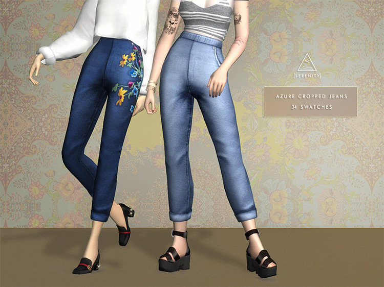 Azure Cropped Jeans Maxis-Match / TS4 CC