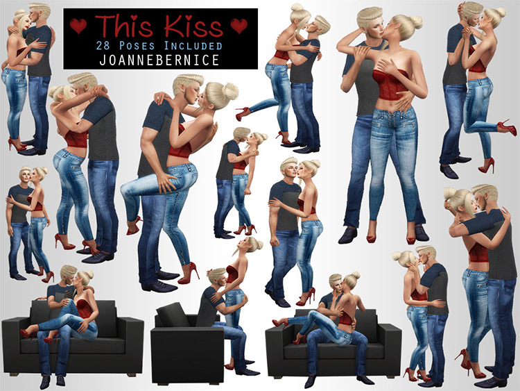 'This Kiss' Poses Pack by joannebernice for The Sims 4