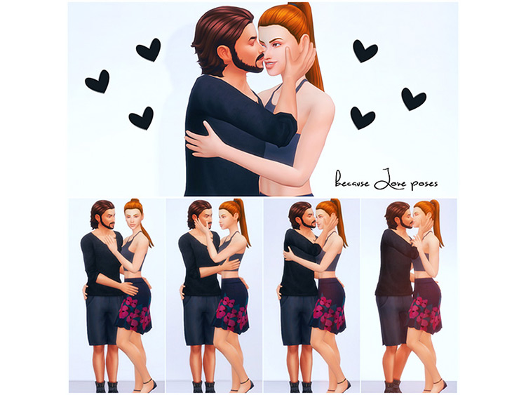 'Because Love' Poses by KatVerseCC / Sims 4