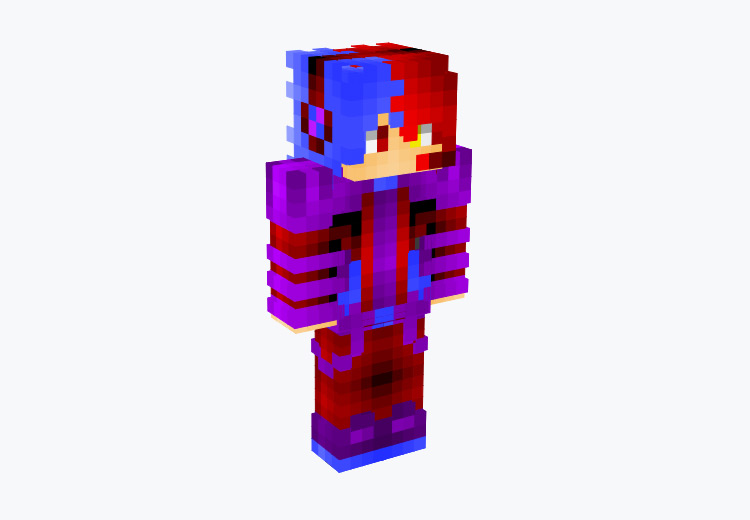 Red+Blue Male Gamer Minecraft Skin