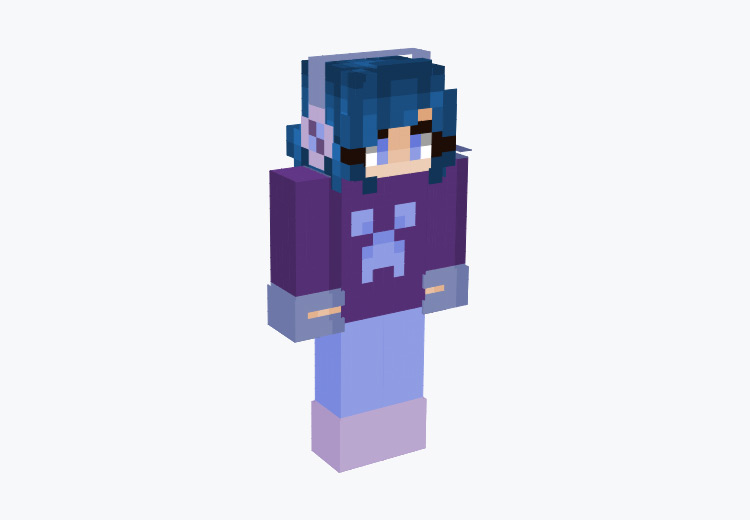 Blue Creeper Shirt Girl Minecraft Skin
