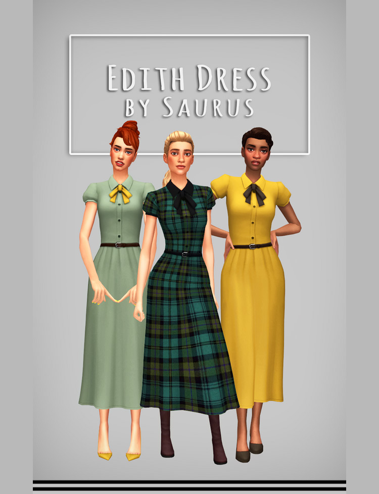 Edith Dress 1900s for The Sims 4