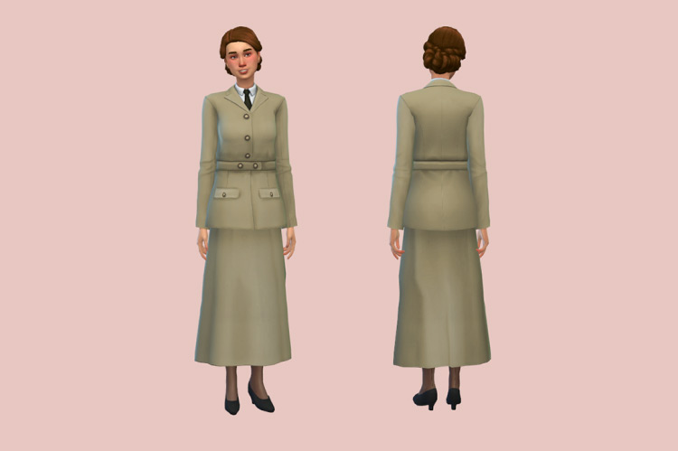 Late 1910s Practical Suit (Female) Sims 4 CC