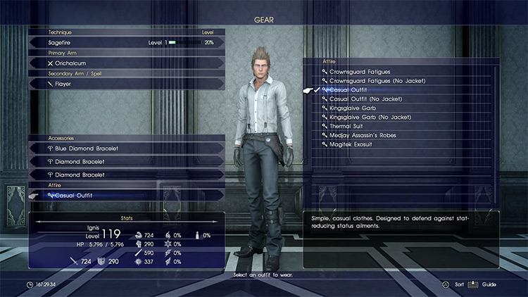 Casual Outfit Attire in Final Fantasy XV