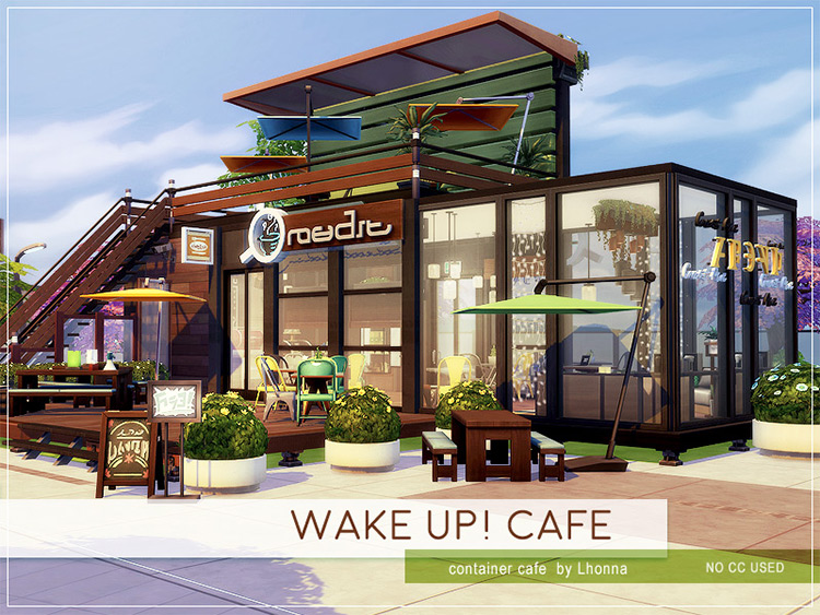 Wake Up! Cafe Lot / Sims 4