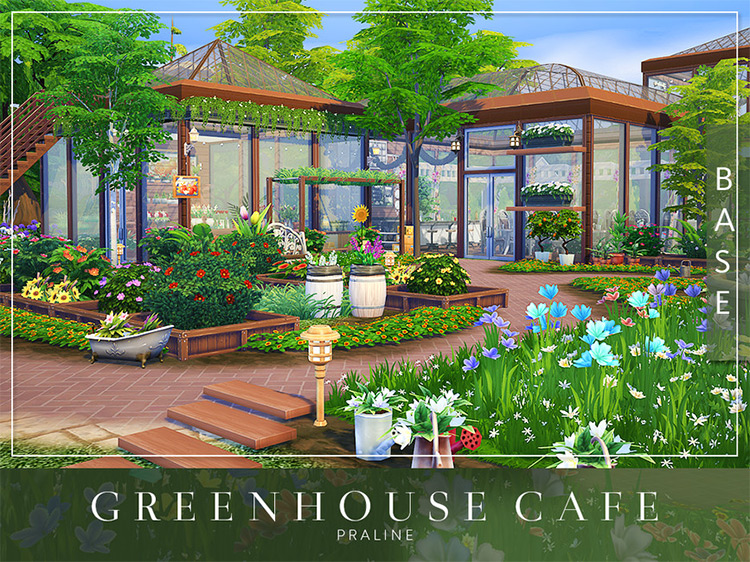 Greenhouse Cafe Lot / Sims 4