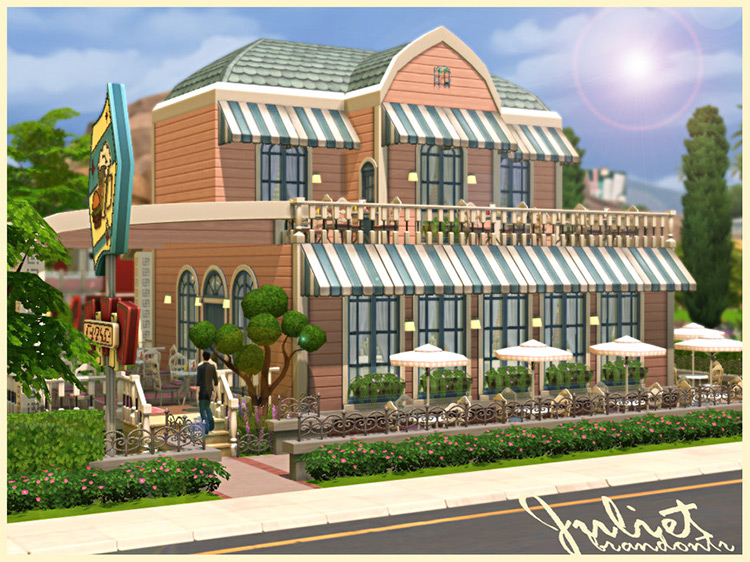 Juliet Cafe & Coffee Shop Lot / Sims 4