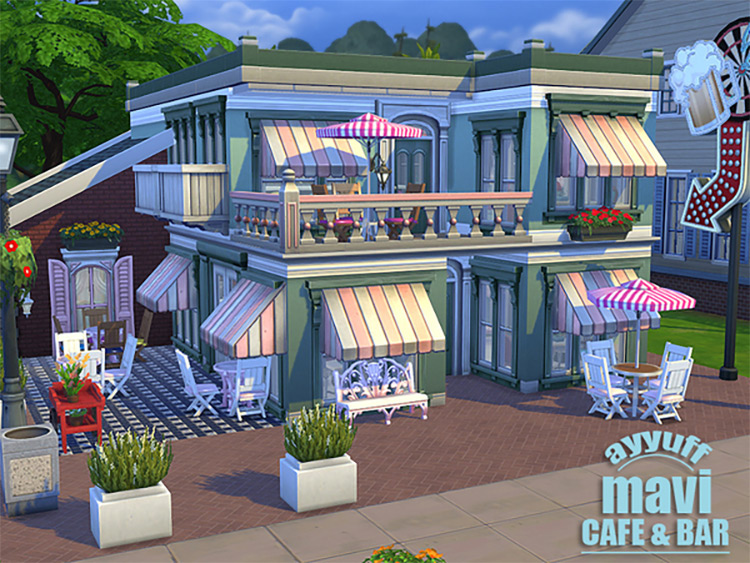 Mavi Cafe and Bar Lot / Sims 4