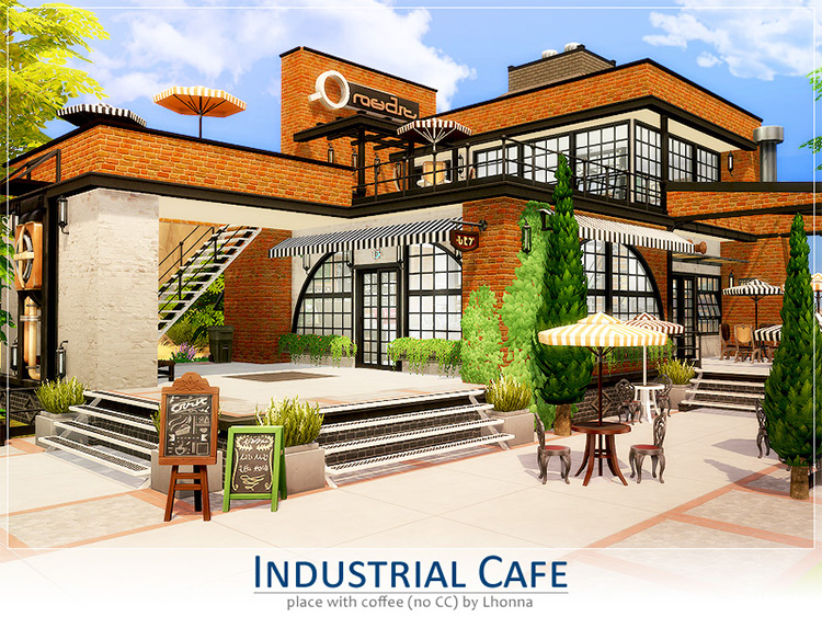 Industrial Cafe Lot / Sims 4