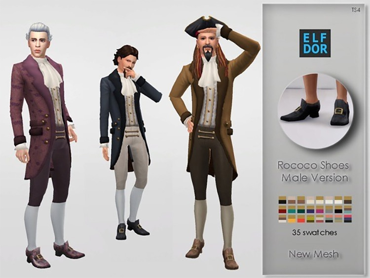 Rococo Shoes For Men / Sims 4 CC