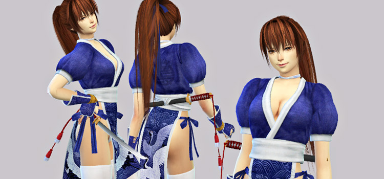 Kasumi Outfit from Dead or Alive 5 (Sims 4 CC)