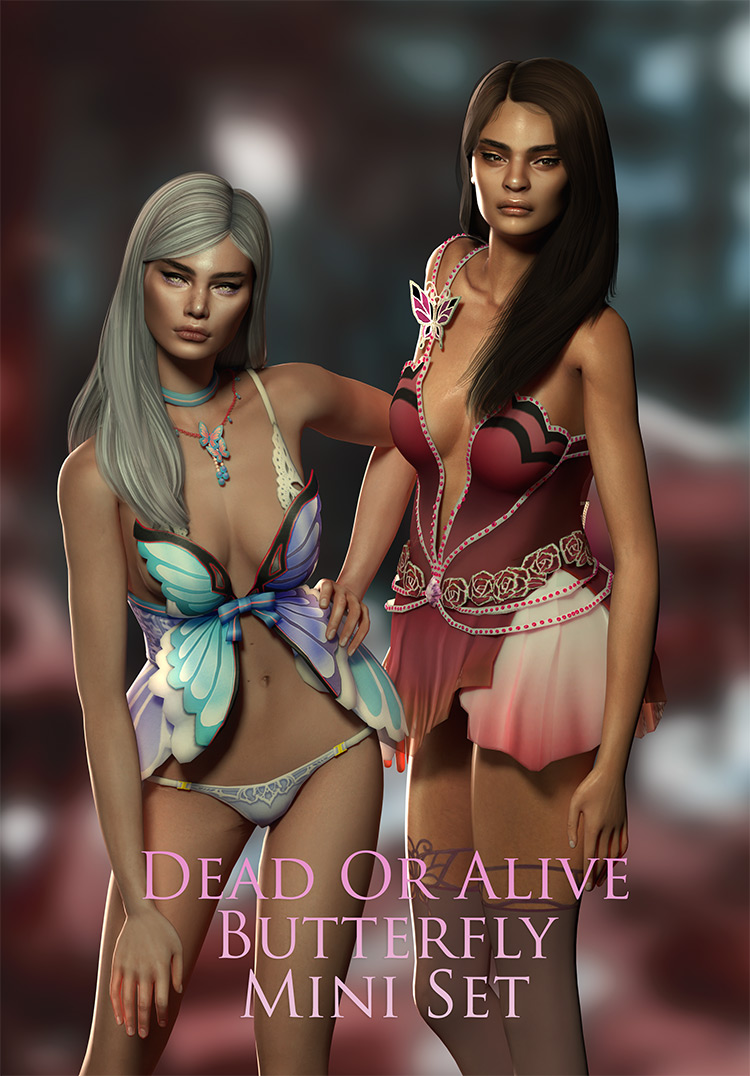 Dead or Alive Butterfly Outfits / Sims 4 CC
