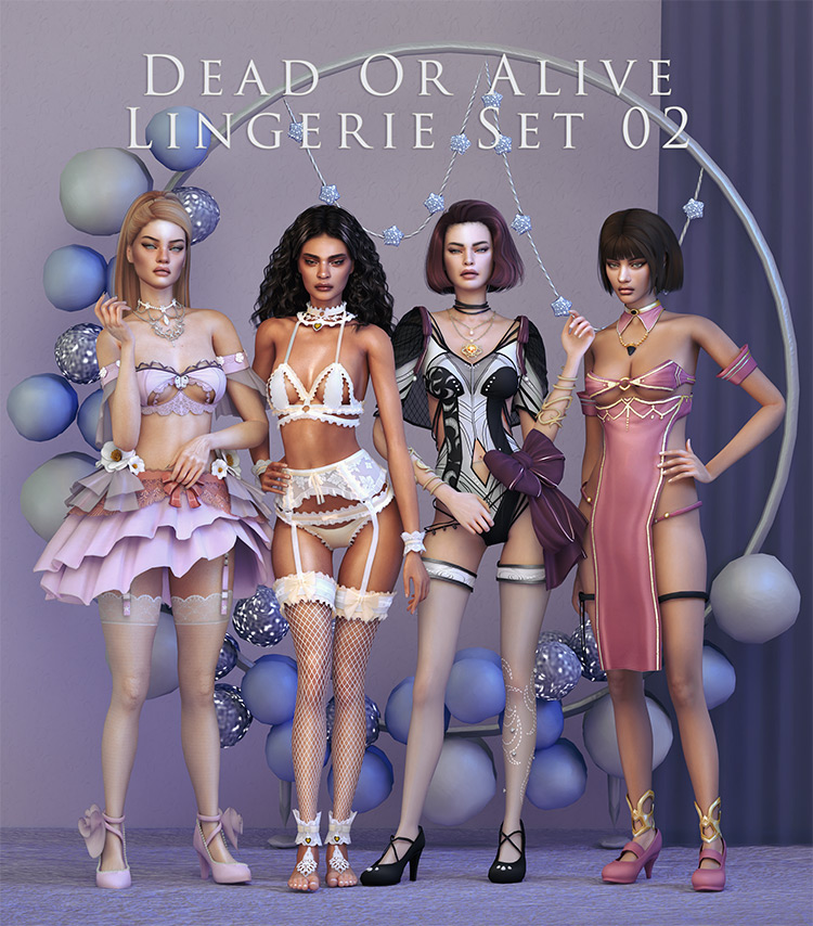 Dead or Alive Custom Lingerie Set / Sims 4 CC