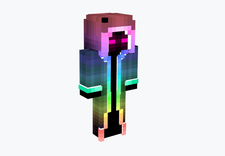 Rainbow Creeper Magician (Cloaked) Minecraft Skin