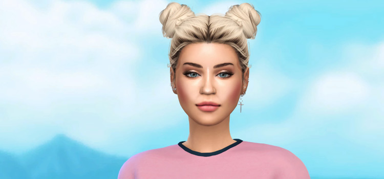 Miley Cyrus Buns Hairdo Close-up (TS4 Build)