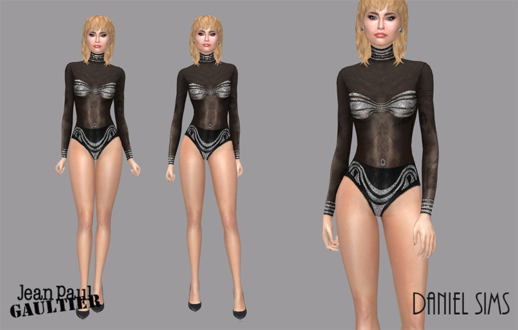 Miley Cyrus in Paul Gaultier x Le Court Mansion / Sims 4 CC