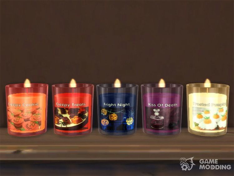 Waxsim Candles Halloween Set / Sims 4 CC