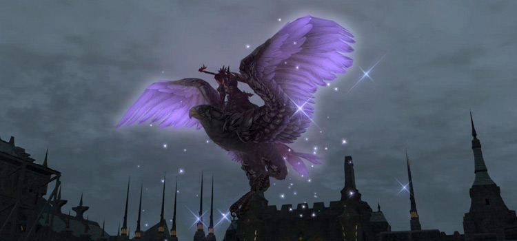 Round Lanner flying above Falcon’s Nest (FFXIV)
