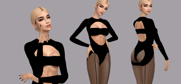 Dua Lipa MTV EMAs Bodysuit CC (The Sims 4)