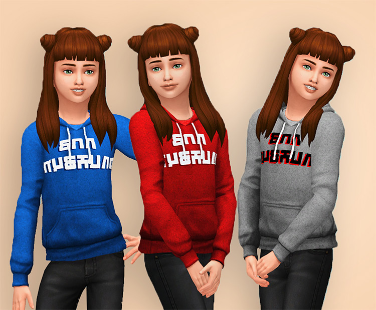 Unisex San Myshuno Hoodie For Kids (Maxis Match) Sims 4 CC