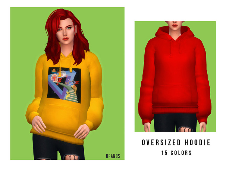 Female Oversized Hoodie for The Sims 4