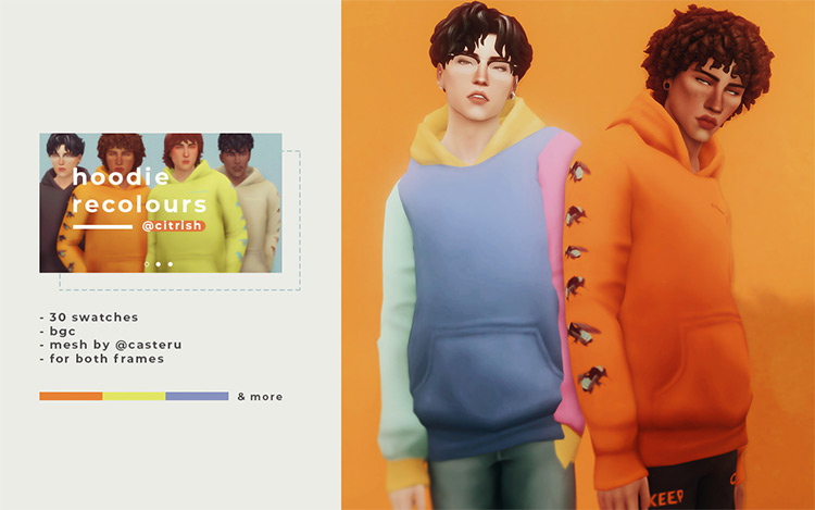 Streetwear Large Hoodie Recolors (Maxis Match) Sims 4 CC