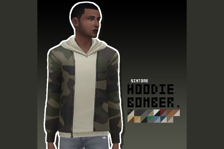 Hoodie Bomber Jacket (Maxis Match) Sims 4 CC