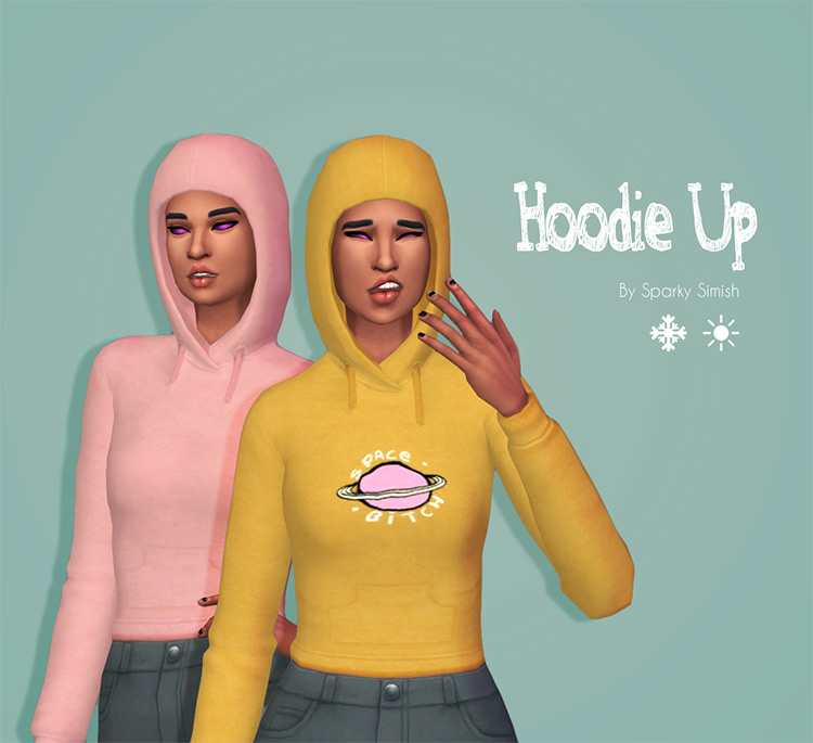 Hoodie Up With Hood On (Maxis Match) Sims 4 CC