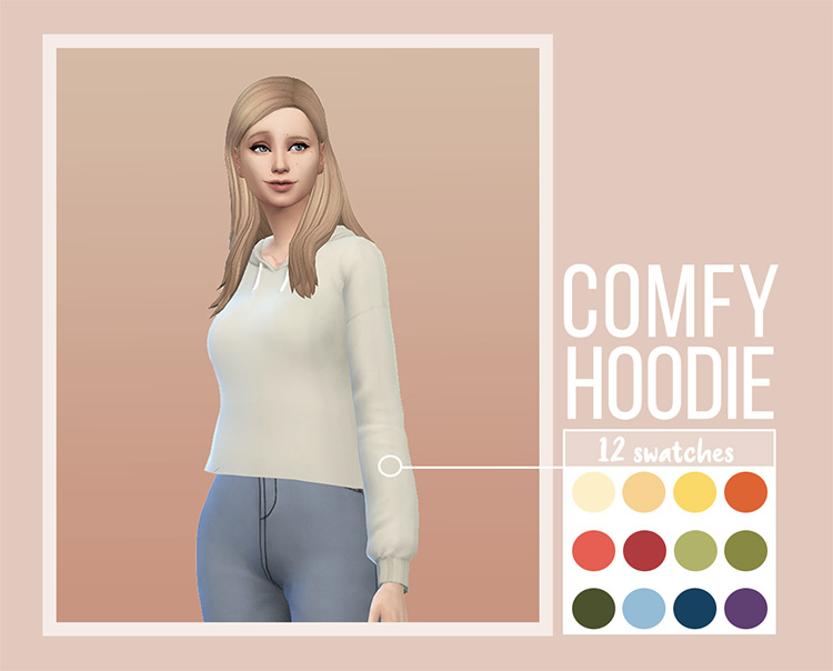 Comfy Hoodie Female CC (Maxis Match) Sims 4