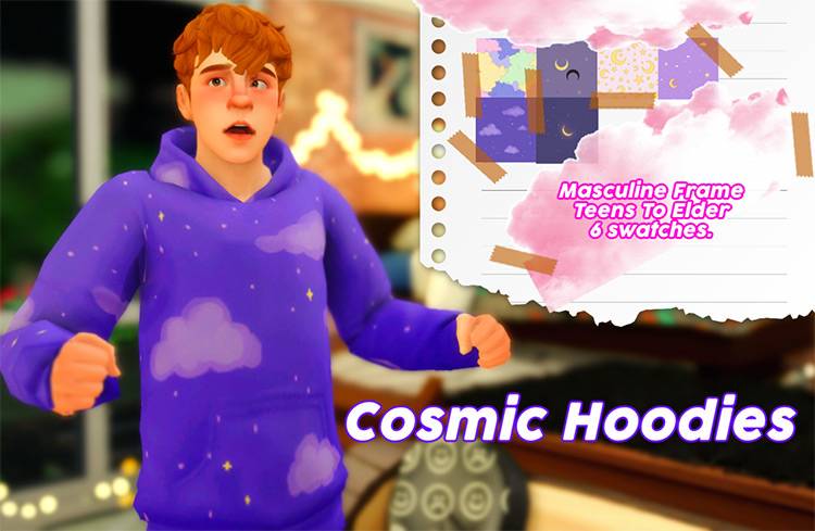 Cosmic Hoodies with Patterns / Sims 4 CC