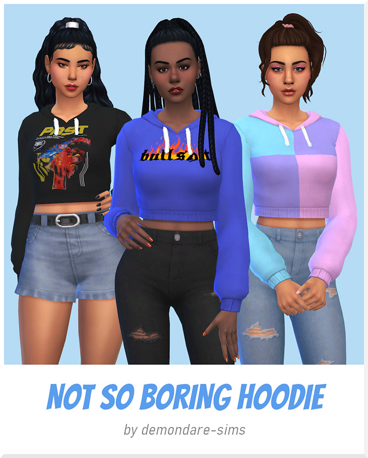 Not So Boring Hoodies (Maxis Match) Sims 4 CC