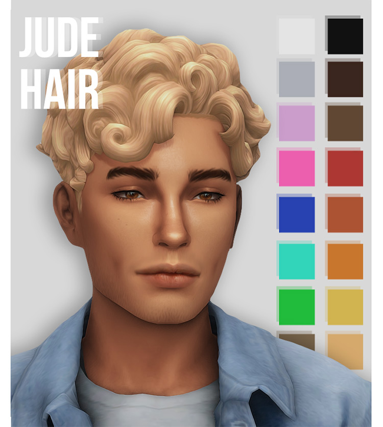 Jude Male Hair (Maxis Match) Sims 4 CC