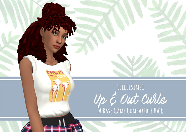 Up & Out Curly Hair CC for The Sims 4
