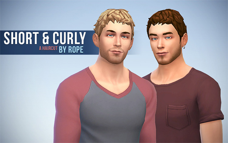 Short And Curly Hairstyle (Maxis Match) Sims 4 CC