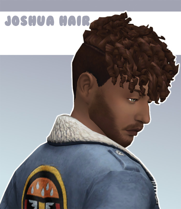 Joshua Male Curly Hair CC For The Sims 4
