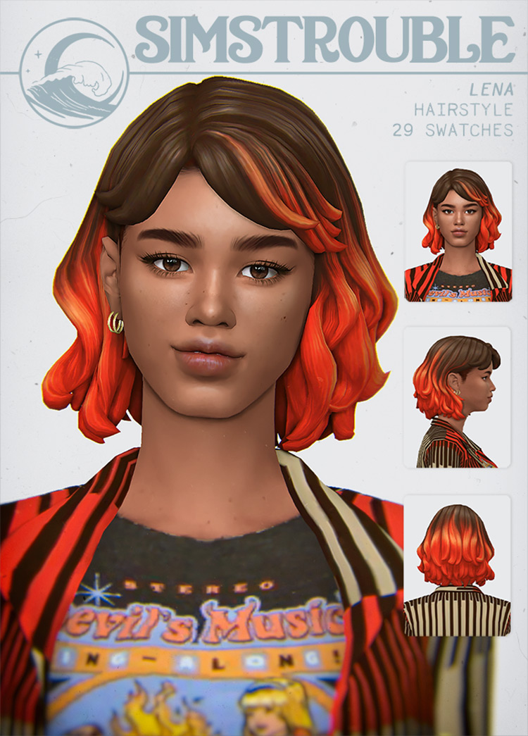 LENA Hair By Simstrouble (Maxis Match) Sims 4 CC
