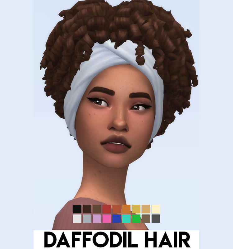 Daffodil Hair (Maxis Match) Sims 4 CC