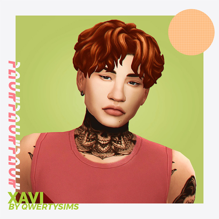 Xavi Male Curly Hair (Maxis Match) Sims 4 CC